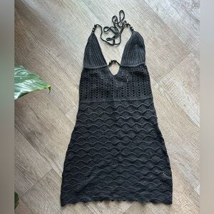 Black Halter Knit coverup